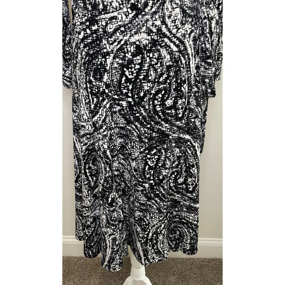 Ralph Lauren Sz 4 Full Wrap Easy Care Dress Black White Abstract Print Business - Picture 3 of 11